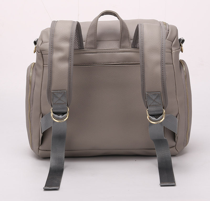 Cross-border Hot Sale Source Factory Direct Supply PU Mummy Bag, Multifunctional New Style Mummy Backpack Backpack Mother And Baby Bag