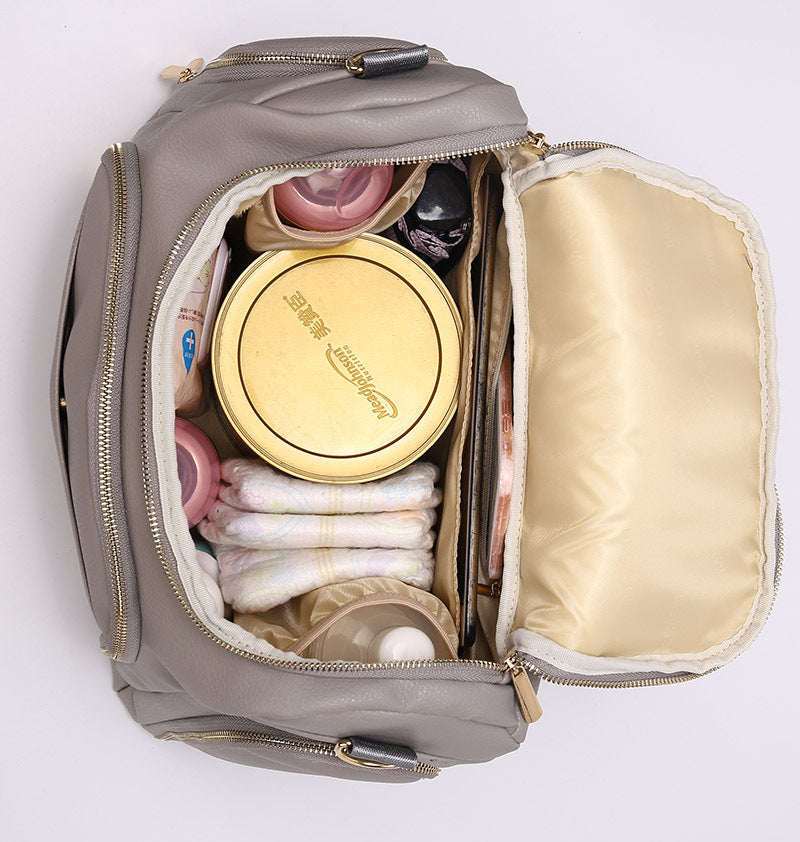 Cross-border Hot Sale Source Factory Direct Supply PU Mummy Bag, Multifunctional New Style Mummy Backpack Backpack Mother And Baby Bag