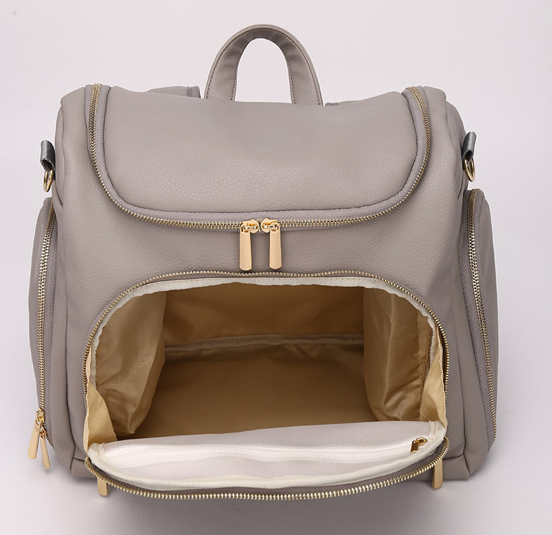 Cross-border Hot Sale Source Factory Direct Supply PU Mummy Bag, Multifunctional New Style Mummy Backpack Backpack Mother And Baby Bag