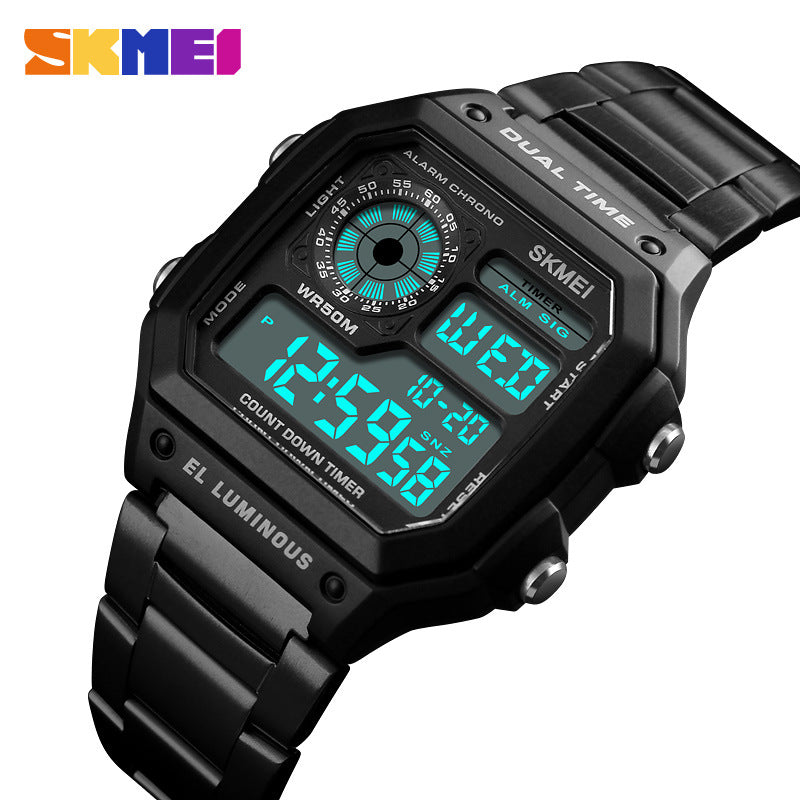 Skmei Fashion Trend Men&amp;#039;s Business Watch AliExpress Foreign Trade Explosion Electronic Watch Personality Square Digital Watch