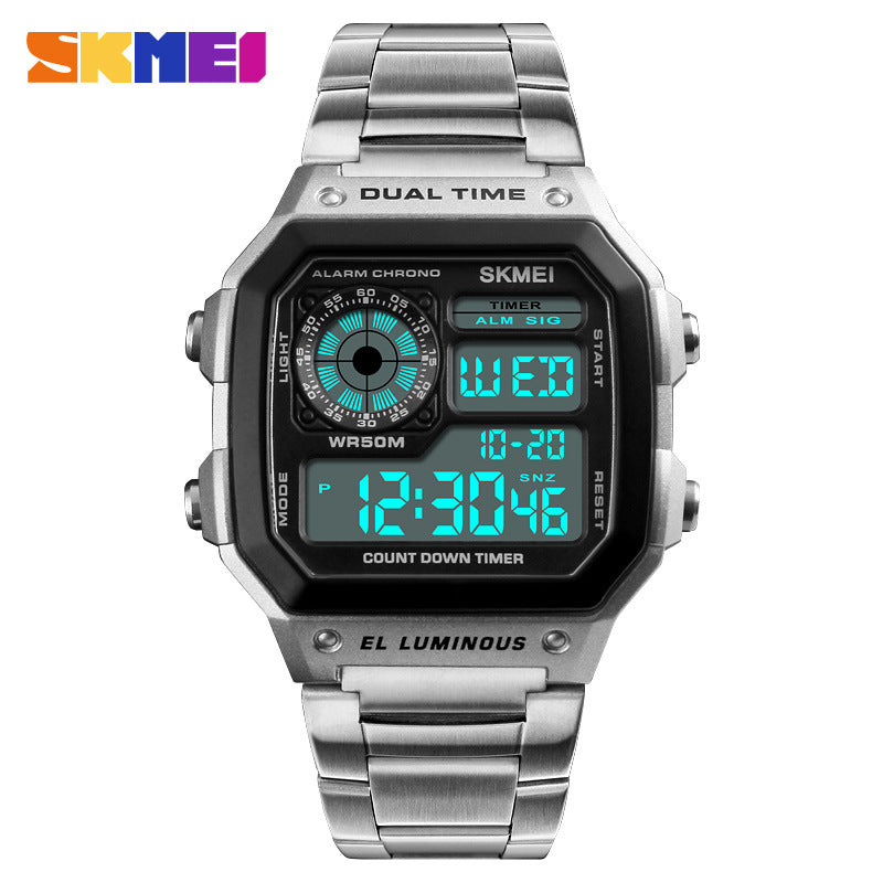 Skmei Fashion Trend Men&amp;#039;s Business Watch AliExpress Foreign Trade Explosion Electronic Watch Personality Square Digital Watch