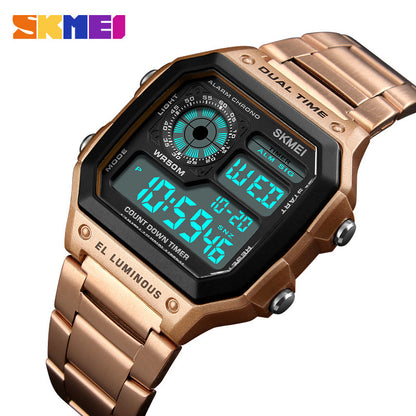 Skmei Fashion Trend Men&amp;#039;s Business Watch AliExpress Foreign Trade Explosion Electronic Watch Personality Square Digital Watch