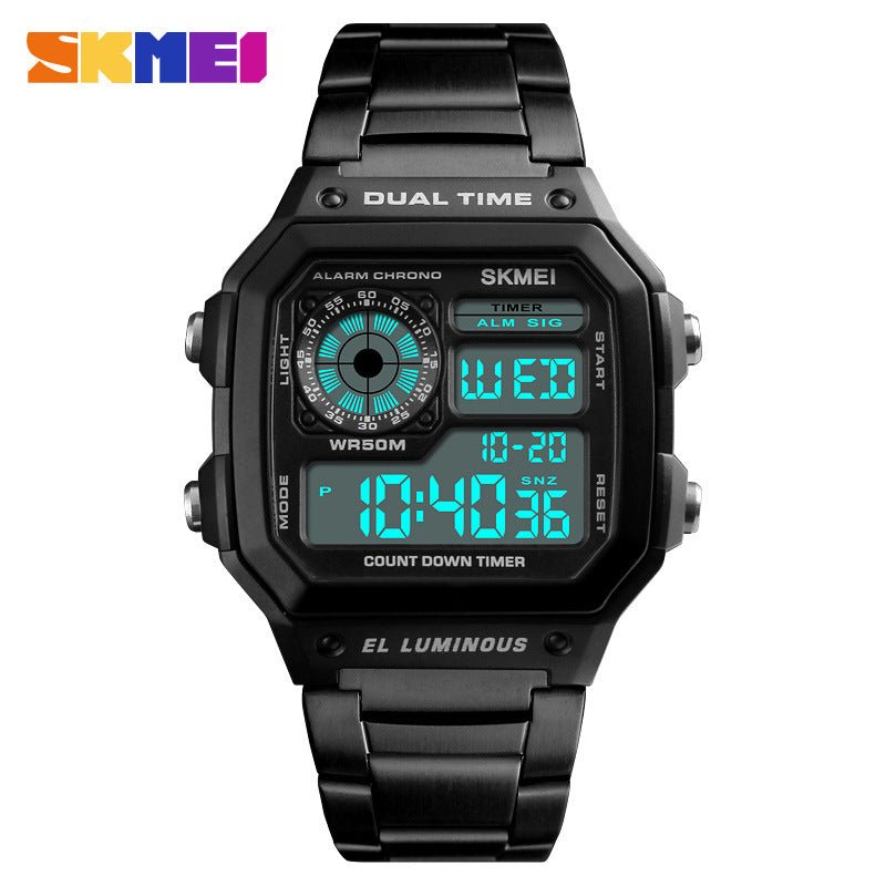 Skmei Fashion Trend Men&amp;#039;s Business Watch AliExpress Foreign Trade Explosion Electronic Watch Personality Square Digital Watch
