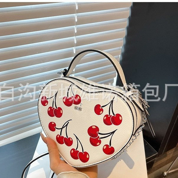 2025 New Urban Simple Style Women&#039;s Heart-Shaped Mobile Phone Bag Versatile One-Shoulder Diagonal Trendy Bag