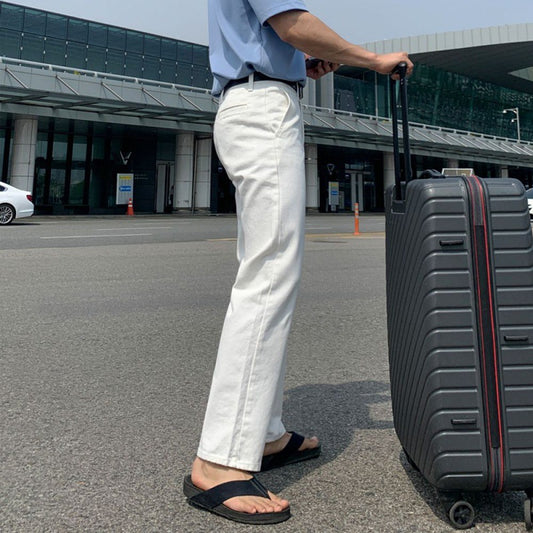 Summer Thin White Jeans Men&#039;s Korean-style Trendy Straight Casual Pants All-match Slim Long Pants