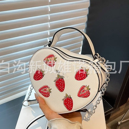 2025 New Urban Simple Style Women&#039;s Heart-Shaped Mobile Phone Bag Versatile One-Shoulder Diagonal Trendy Bag