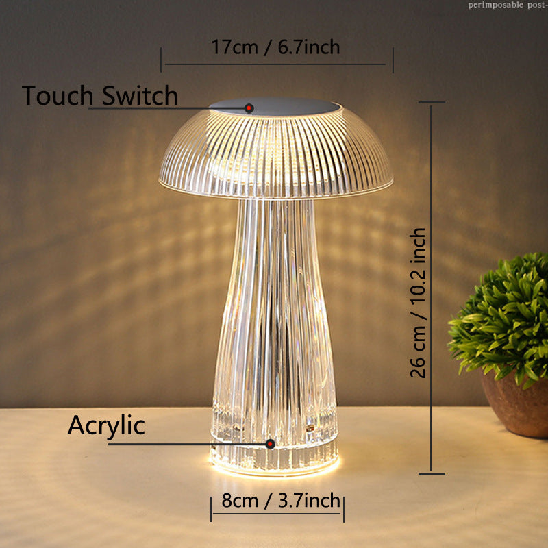 Creative Table Lamp Net Red Rose Crystal Table Lamp Light Luxury Atmosphere Lamp Pat Lamp Advanced Sense Charging Nightlight