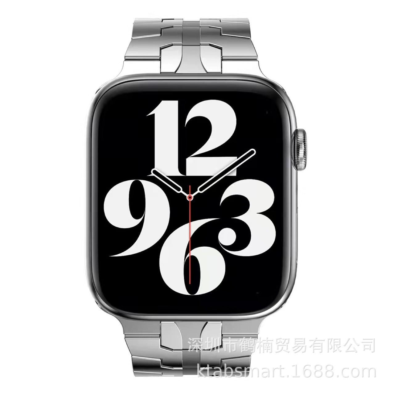 Applicable To The Trend Of Apple Watch Iwatch Strap 1-7 Generation New Siamese Iron Man Stainless Steel Metal Strap