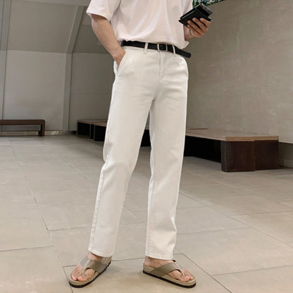 Summer Thin White Jeans Men&#039;s Korean-style Trendy Straight Casual Pants All-match Slim Long Pants