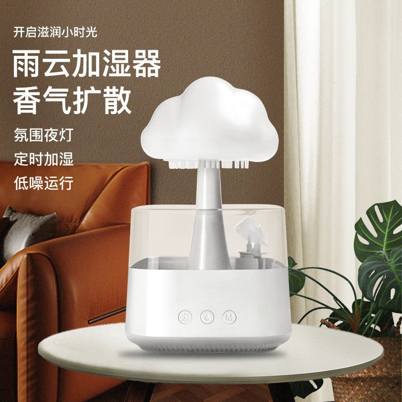Raindrop Humidifier Essential Oil Household Wood Grain Volume Cross-Border Rain Mushroom Aromatherapy Cloud Lamp Bedroom Fog