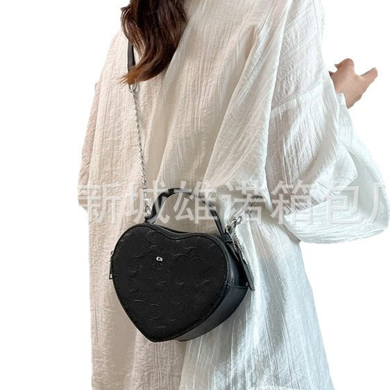 2025 New Urban Simple Style Women&#039;s Heart-Shaped Mobile Phone Bag Versatile One-Shoulder Diagonal Trendy Bag