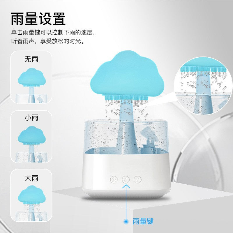Raindrop Humidifier Essential Oil Household Wood Grain Volume Cross-Border Rain Mushroom Aromatherapy Cloud Lamp Bedroom Fog