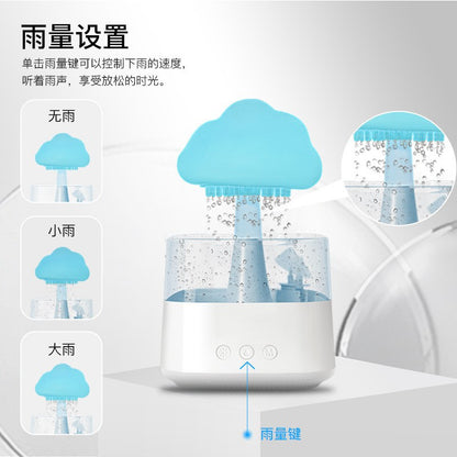 Raindrop Humidifier Essential Oil Household Wood Grain Volume Cross-Border Rain Mushroom Aromatherapy Cloud Lamp Bedroom Fog