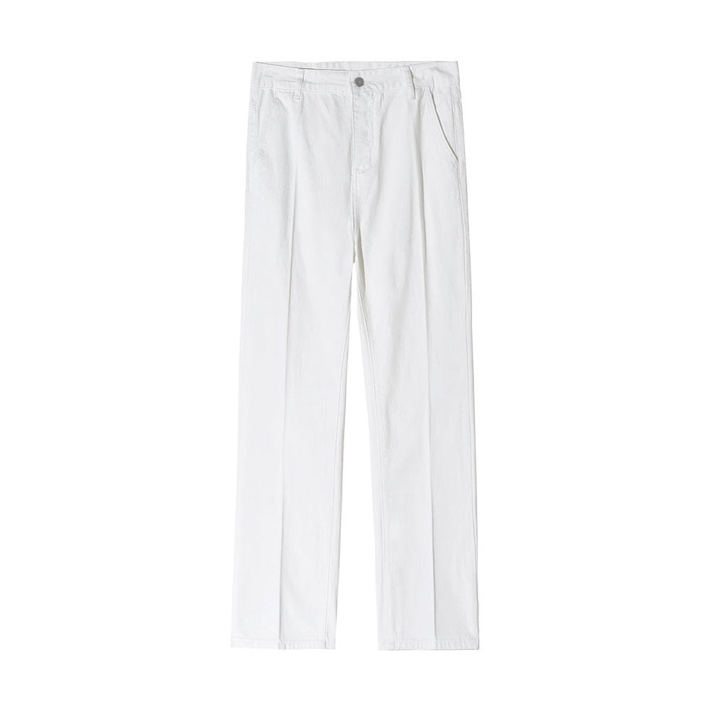 Summer Thin White Jeans Men&#039;s Korean-style Trendy Straight Casual Pants All-match Slim Long Pants