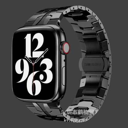 Applicable To The Trend Of Apple Watch Iwatch Strap 1-7 Generation New Siamese Iron Man Stainless Steel Metal Strap