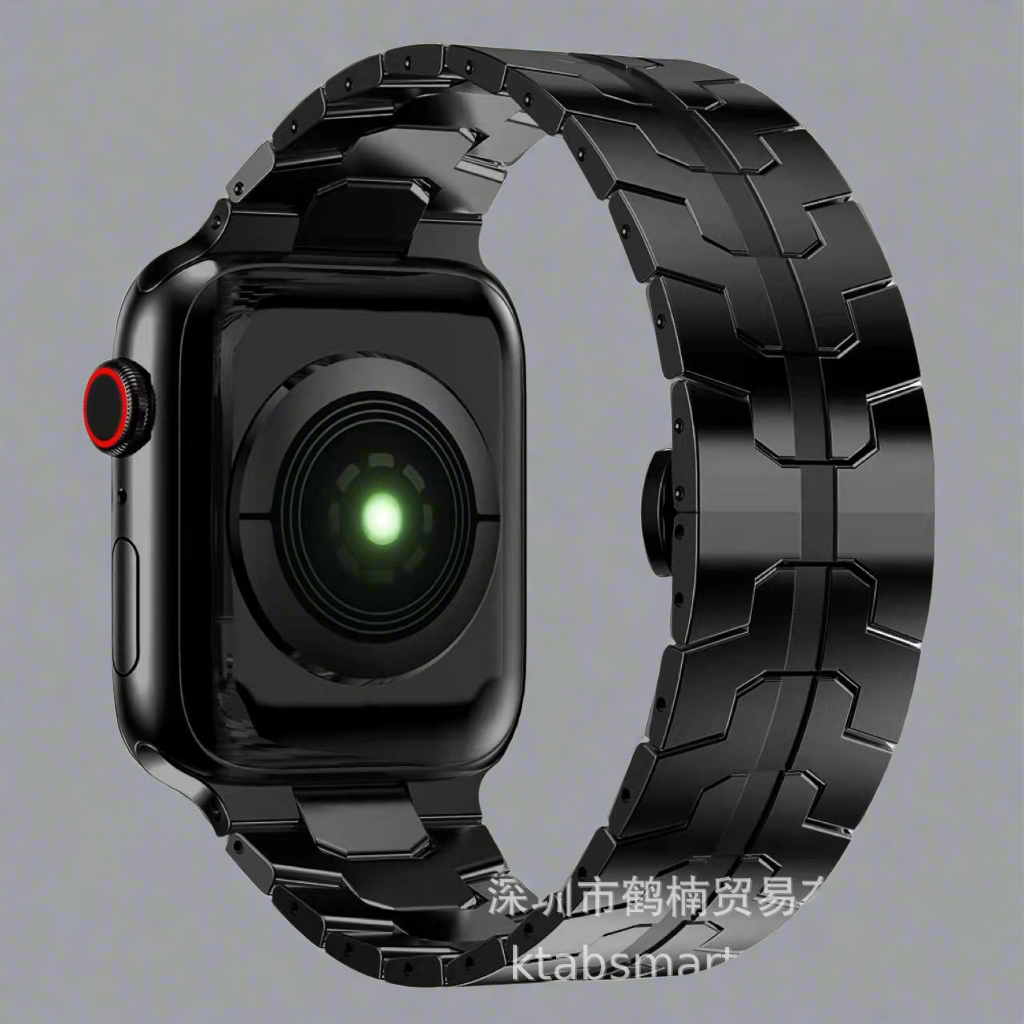 Applicable To The Trend Of Apple Watch Iwatch Strap 1-7 Generation New Siamese Iron Man Stainless Steel Metal Strap