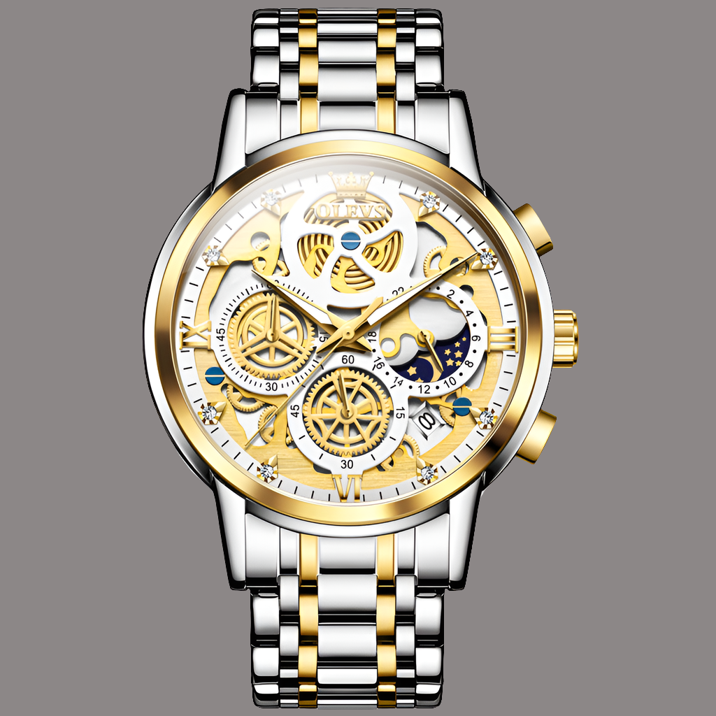 Oulishi Brand Watch Hollow Watch Plate Single Calendar Quartz Watch Men&#039;s Watch Men&#039;s Watch